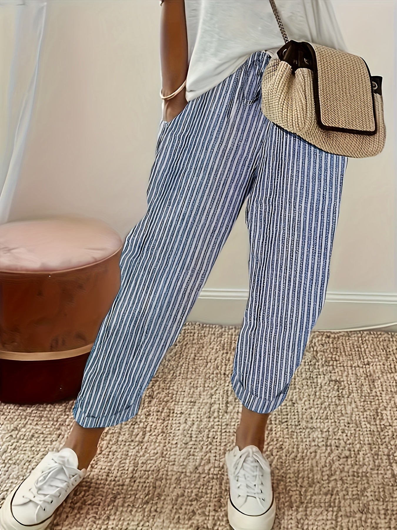 Ligne™ | Pantalon large rayé