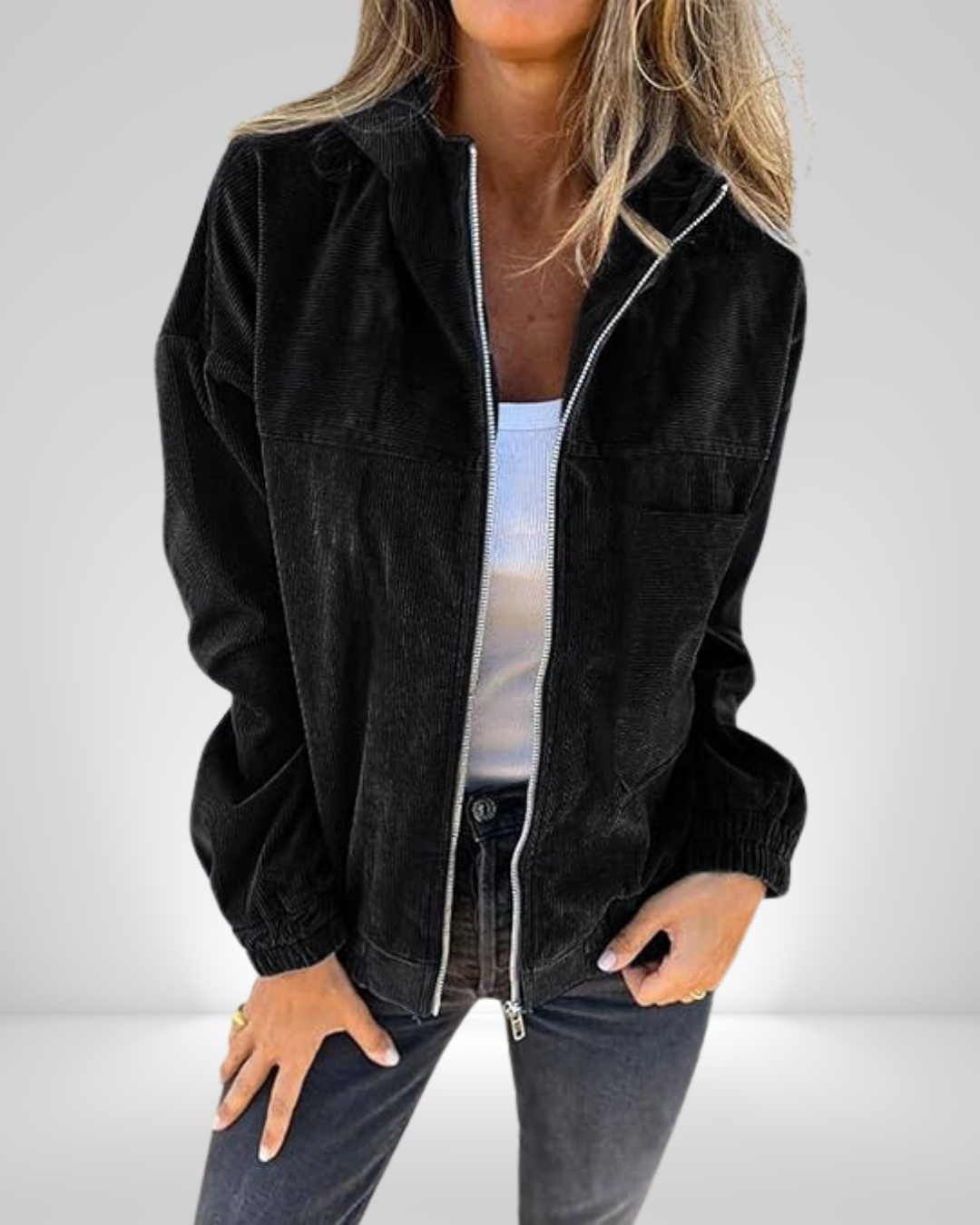 Ligne™ | Veste velours à capuche