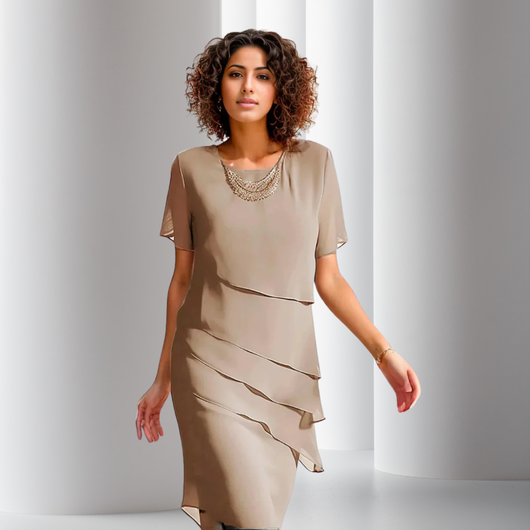 Ligne™ | Robe Plissée En Mousseline De Soie