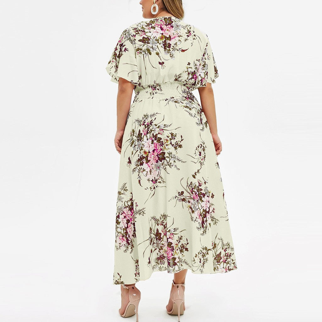 Ligne™ | Robe bohème fleurie en mousseline