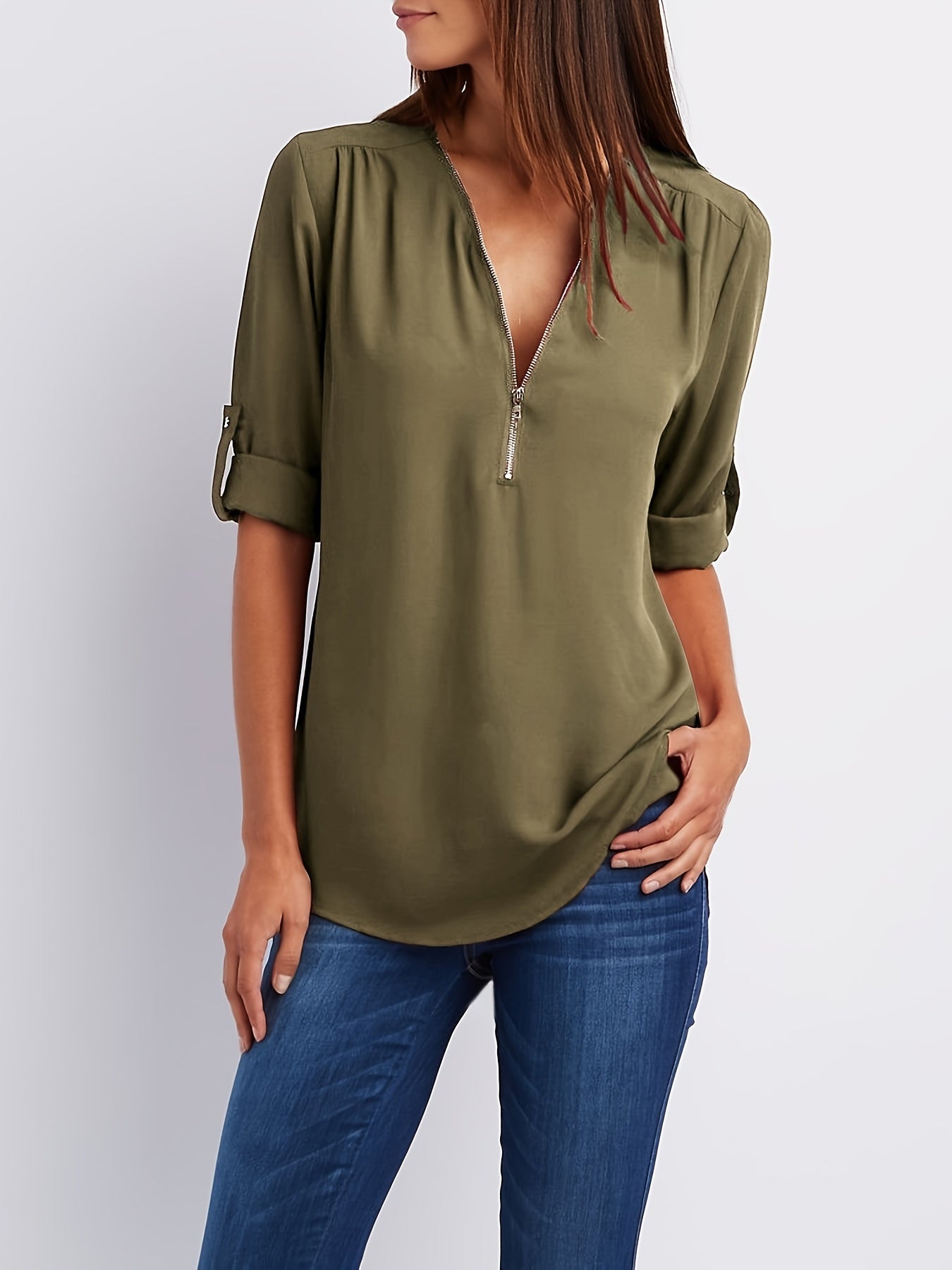 Ligne™ | Blouse à demi-zip décontractée