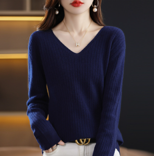 Ligne™ | Pull col V cachemire