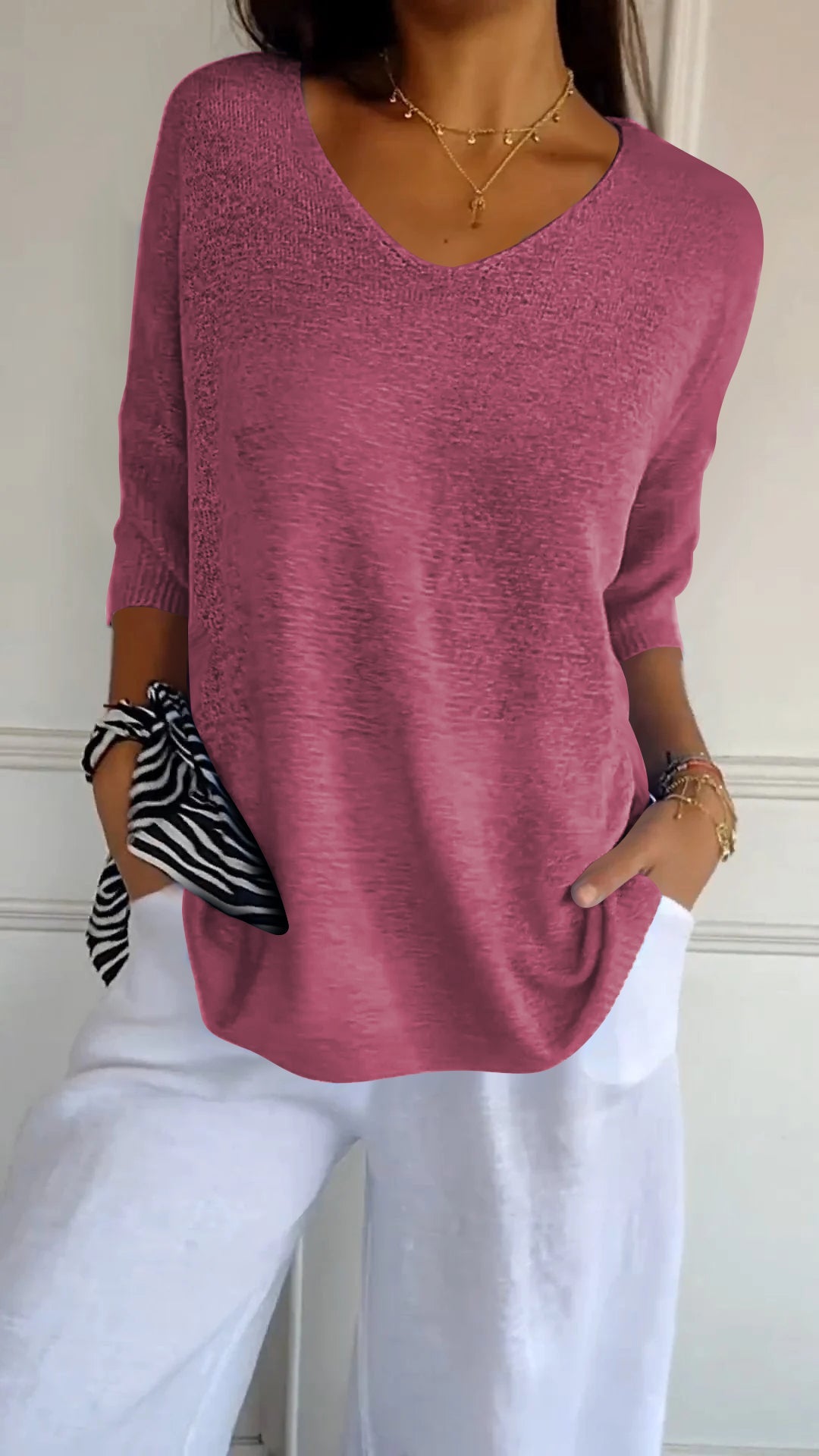 Linge™ | Top en maille à col en V