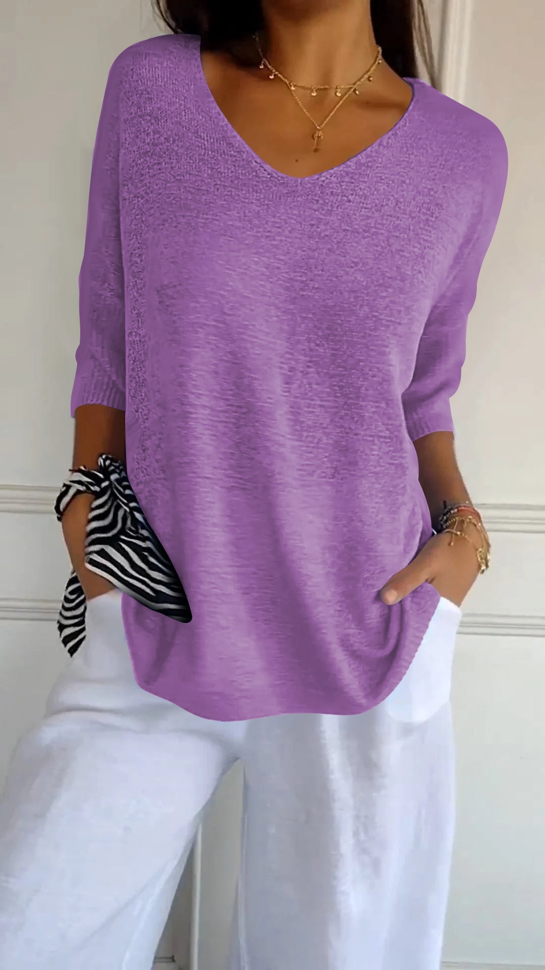 Linge™ | Top en maille à col en V