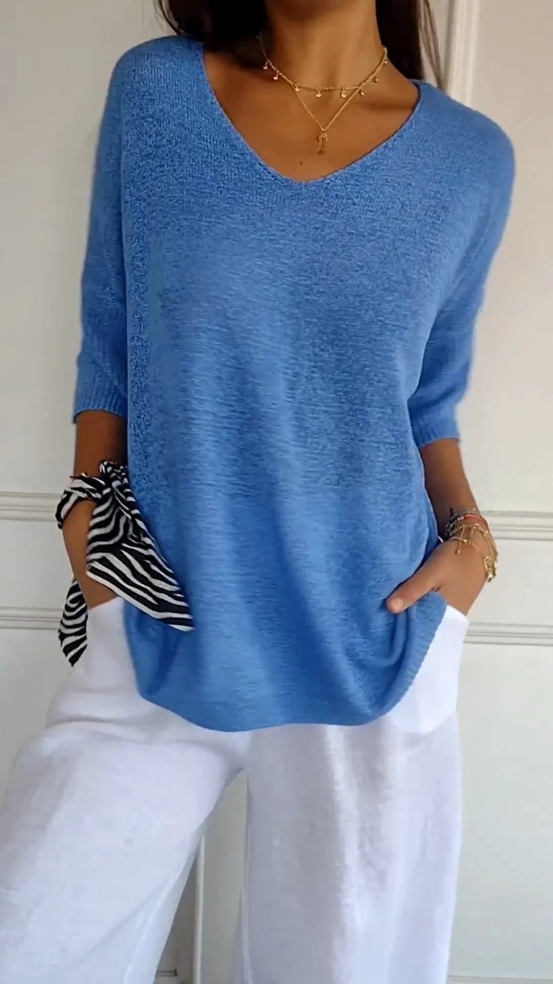 Linge™ | Top en maille à col en V