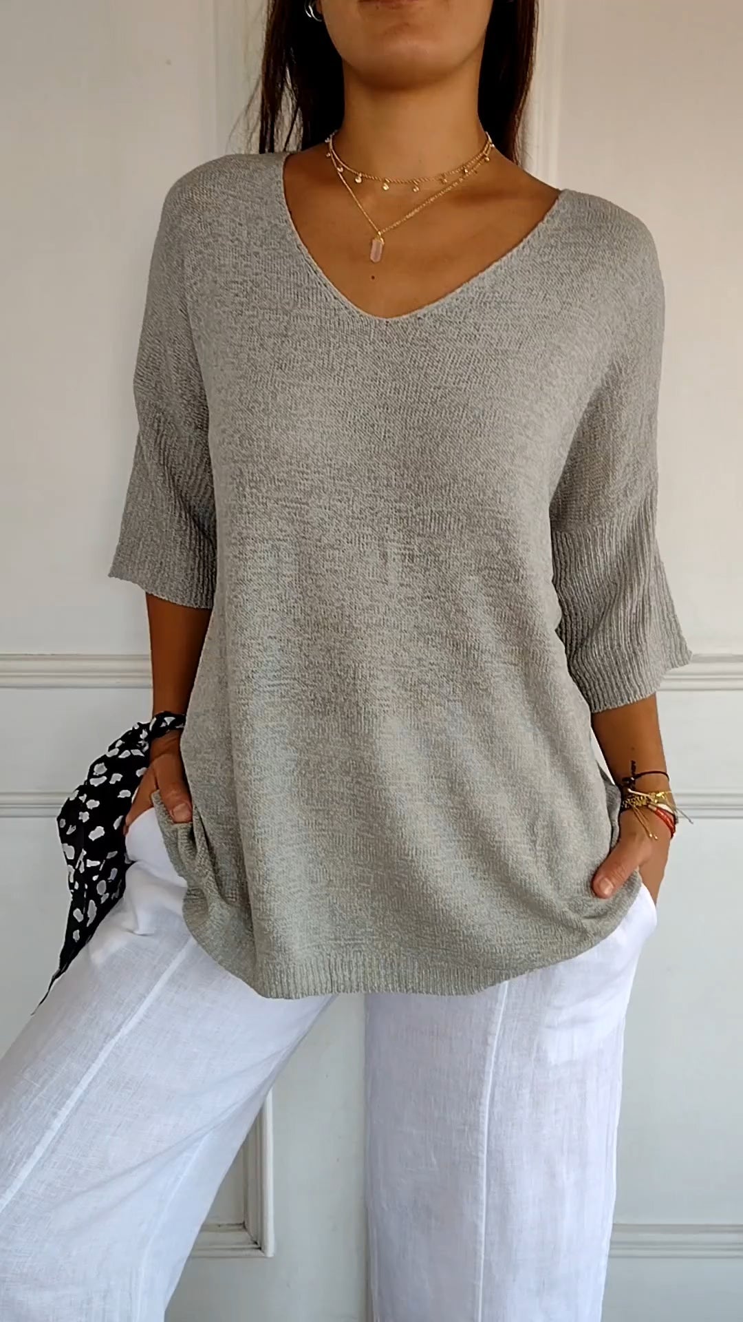 Linge™ | Top en maille à col en V