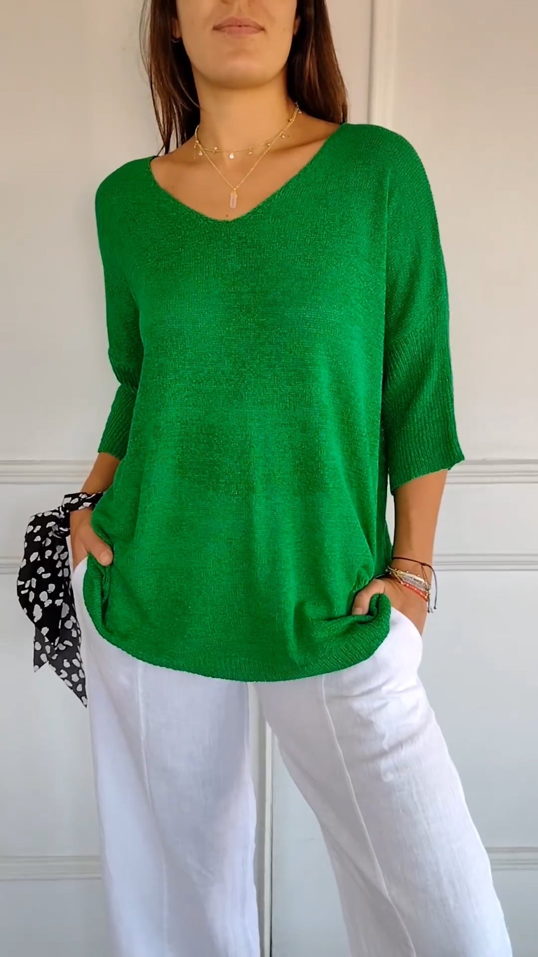 Linge™ | Top en maille à col en V