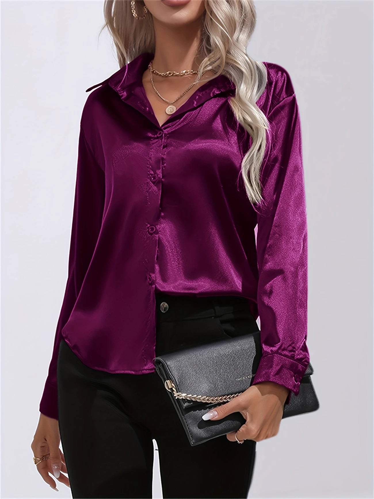 Ligne™ | Chemisier en satin polyester