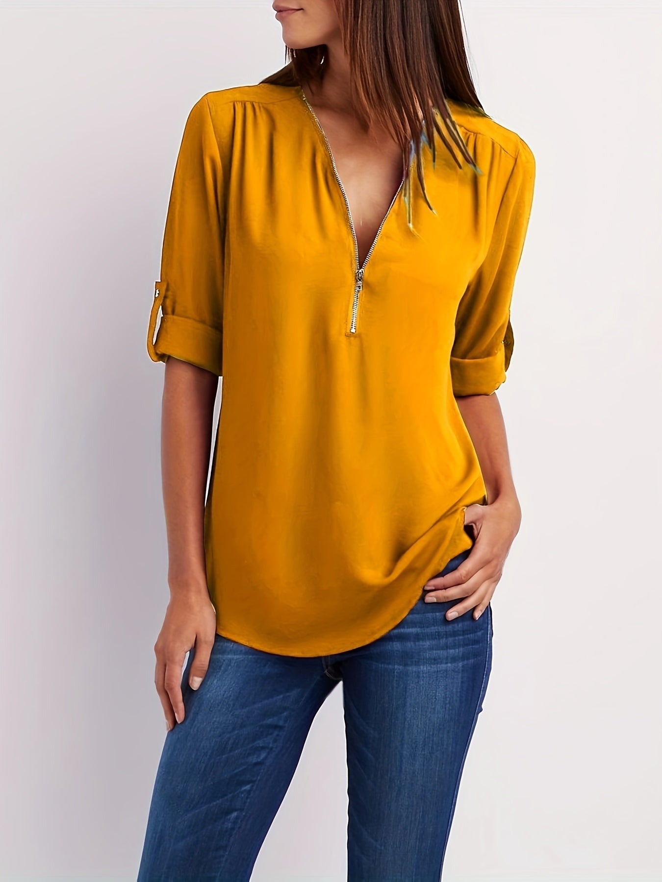 Ligne™ | Blouse à demi-zip décontractée