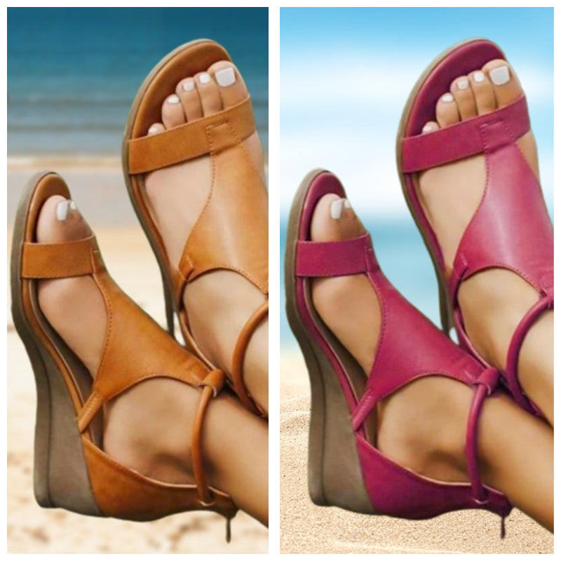 Ligne™ | Sandales talon cuir