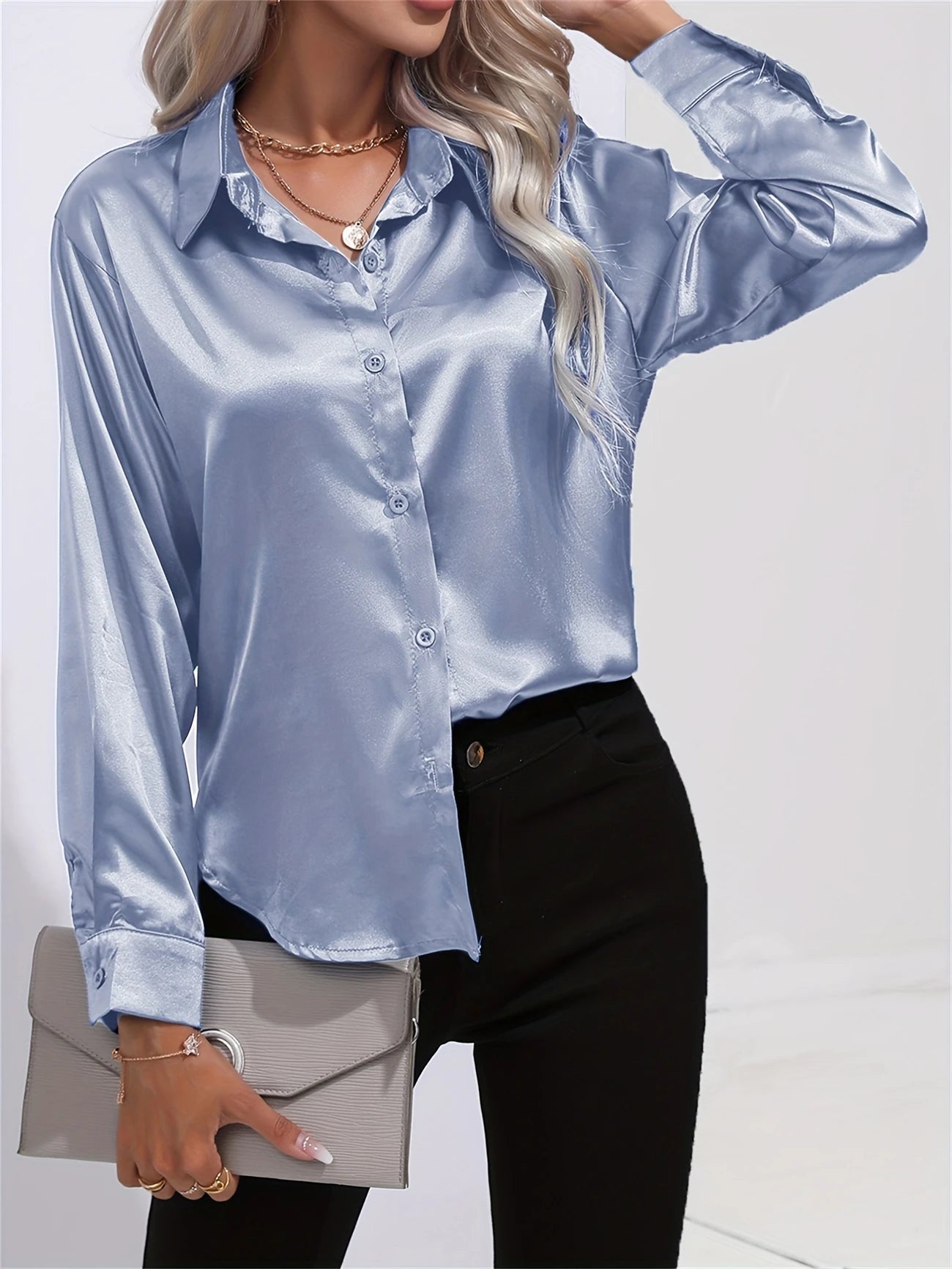 Ligne™ | Chemisier en satin polyester