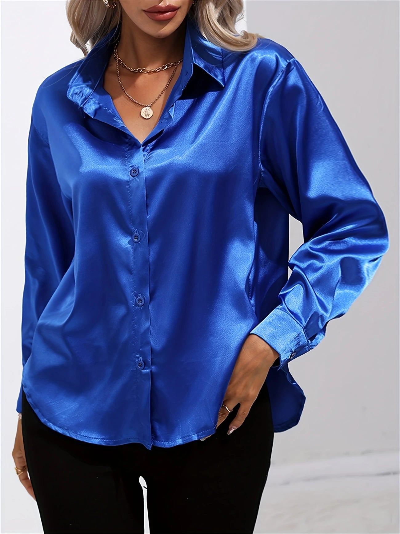 Ligne™ | Chemisier en satin polyester