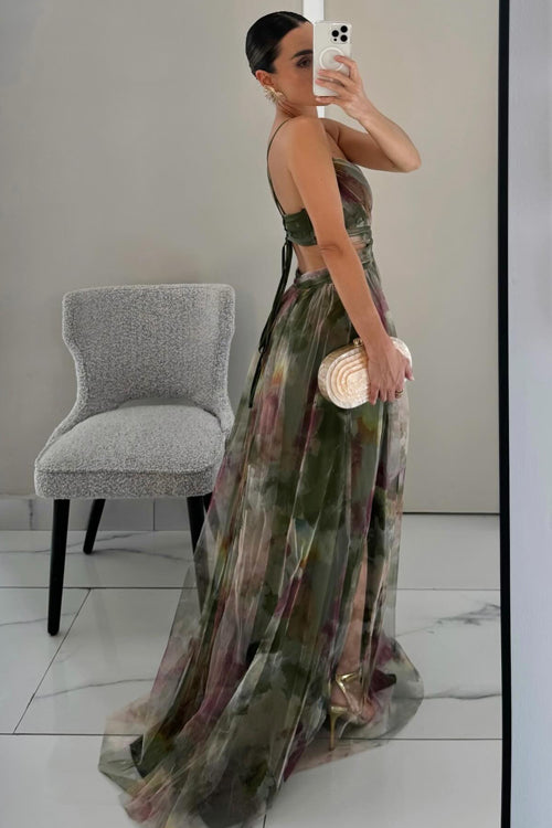 Ligne™ | Chloé - Maxi robe charmante avec imprimé floral