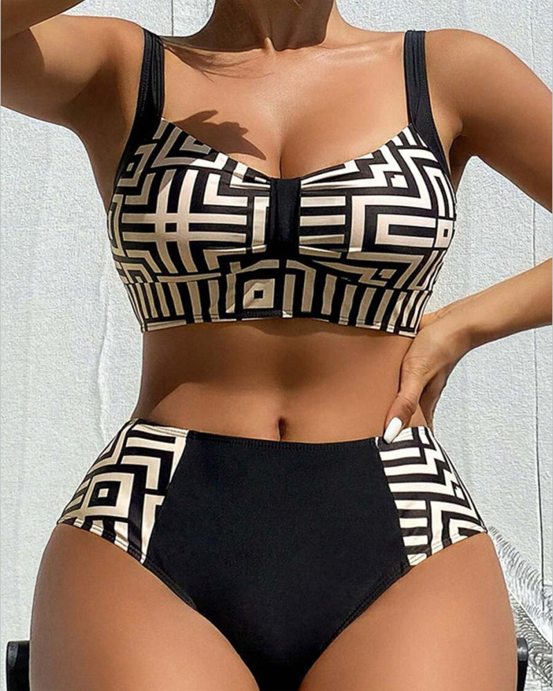 Bikini Deux-Pièces Imprimé Stylé