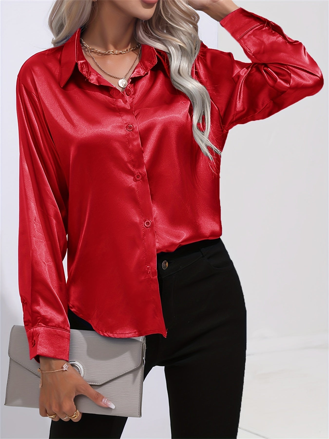Ligne™ | Chemisier en satin polyester