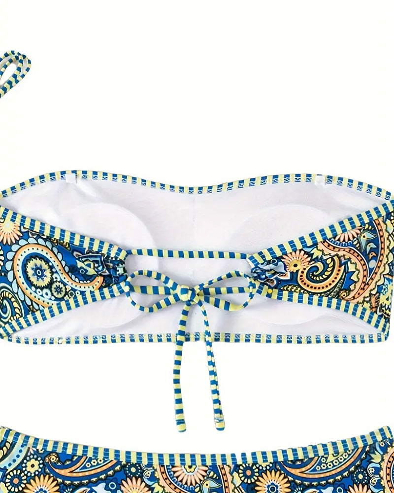 Maillot de bain Deux Pièces Imprimé Style Ethnique