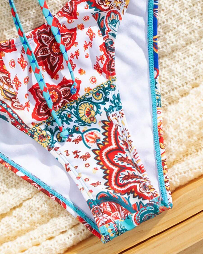 Bikini Imprimé Lacet Sexy Triangle