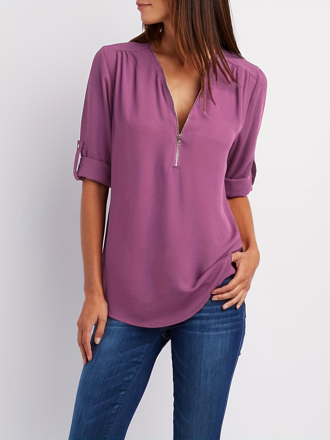 Ligne™ | Blouse à demi-zip décontractée