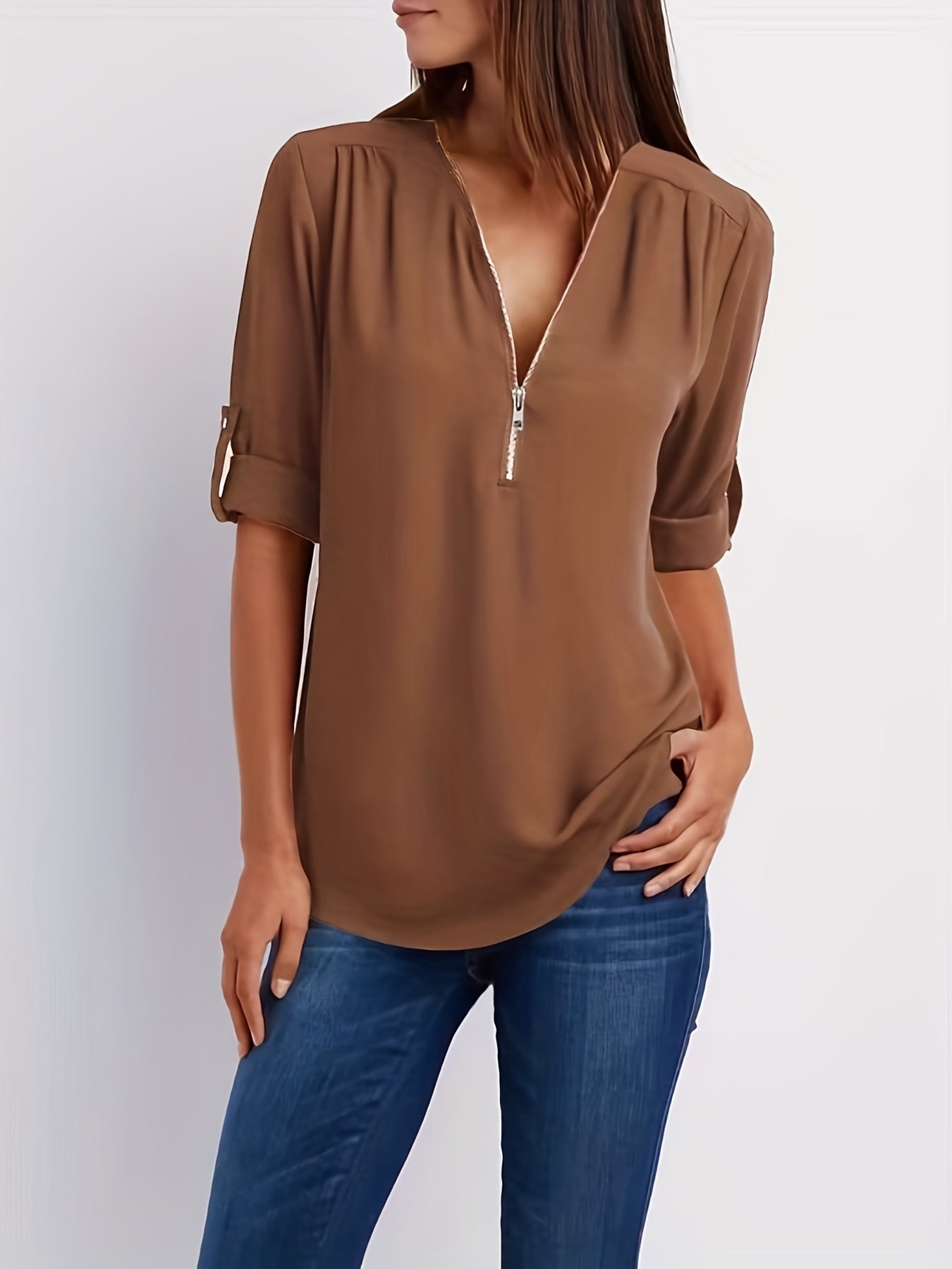 Ligne™ | Blouse à demi-zip décontractée