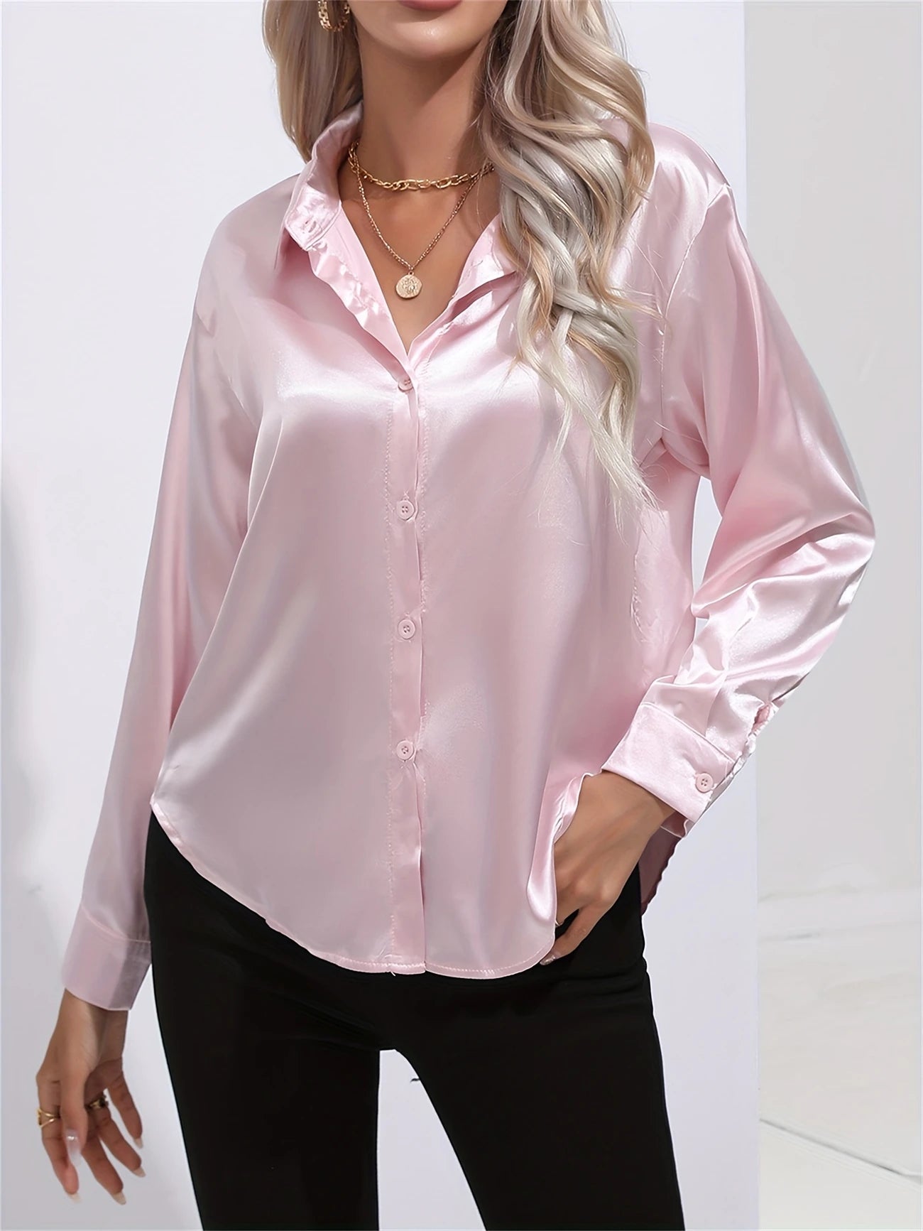 Ligne™ | Chemisier en satin polyester