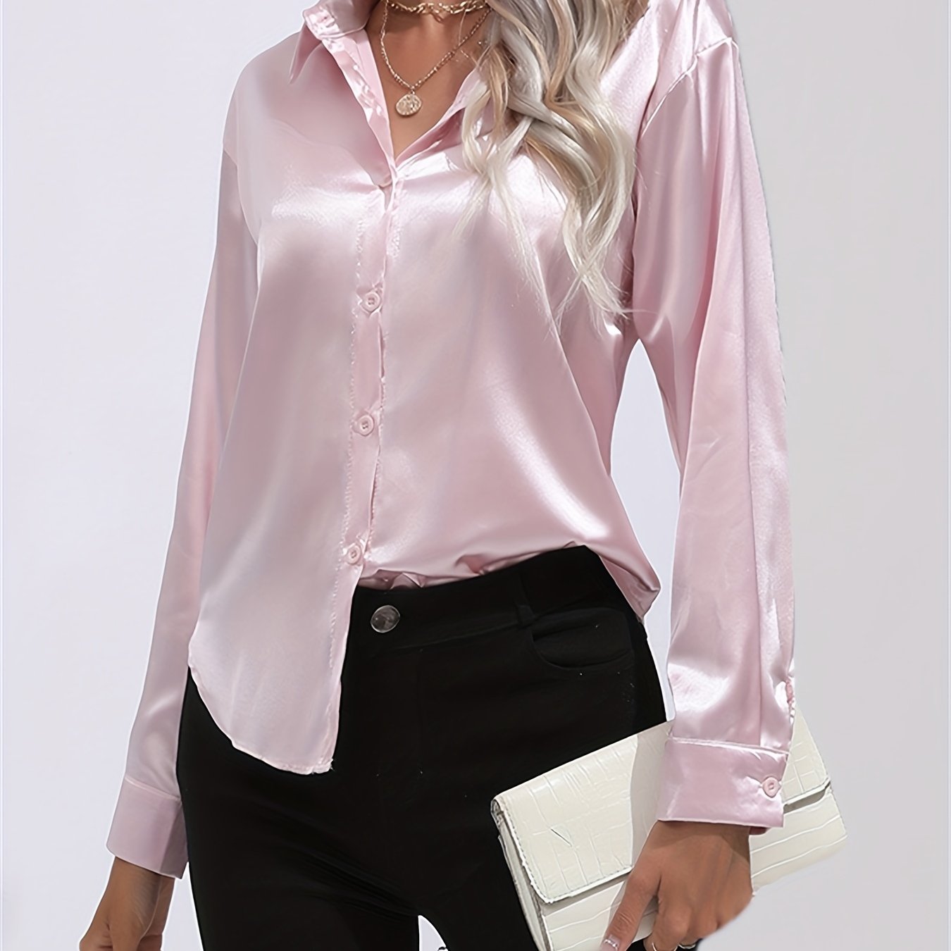 Ligne™ | Chemisier en satin polyester
