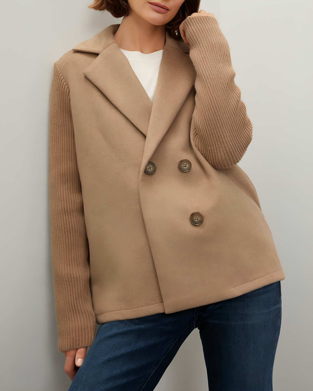 Ligne™ | Blazer Élégant à Manches Tricotées