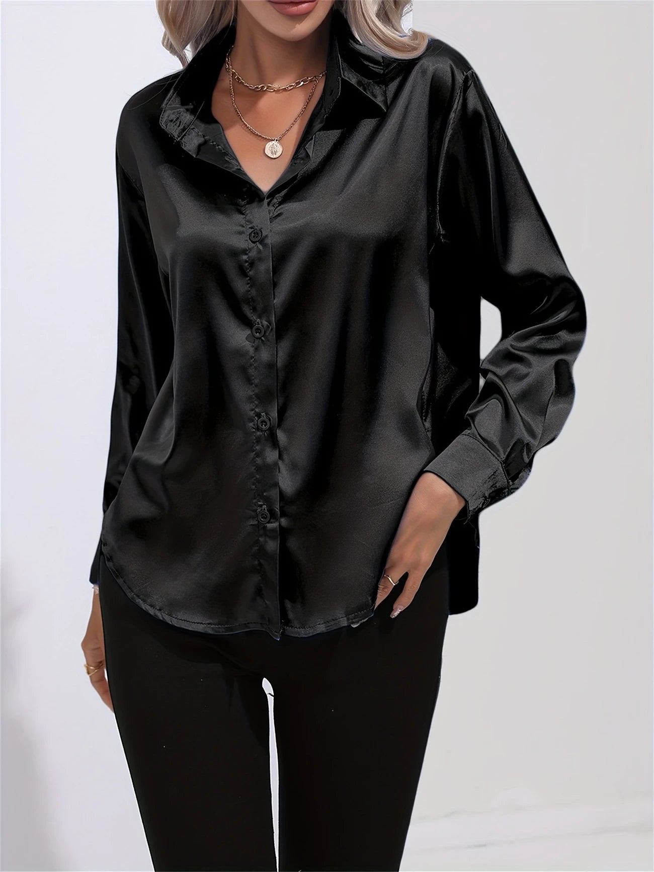 Ligne™ | Chemisier en satin polyester