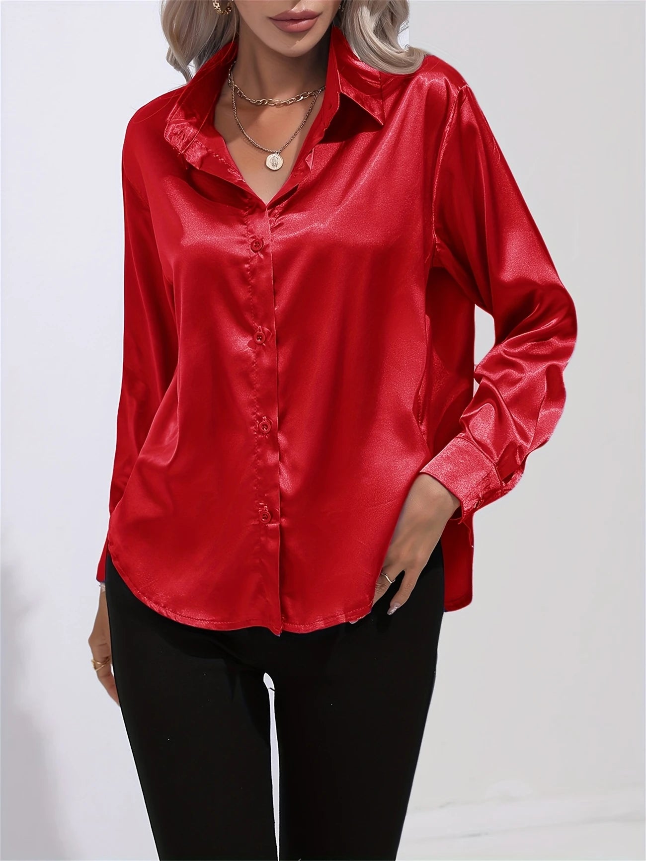 Ligne™ | Chemisier en satin polyester