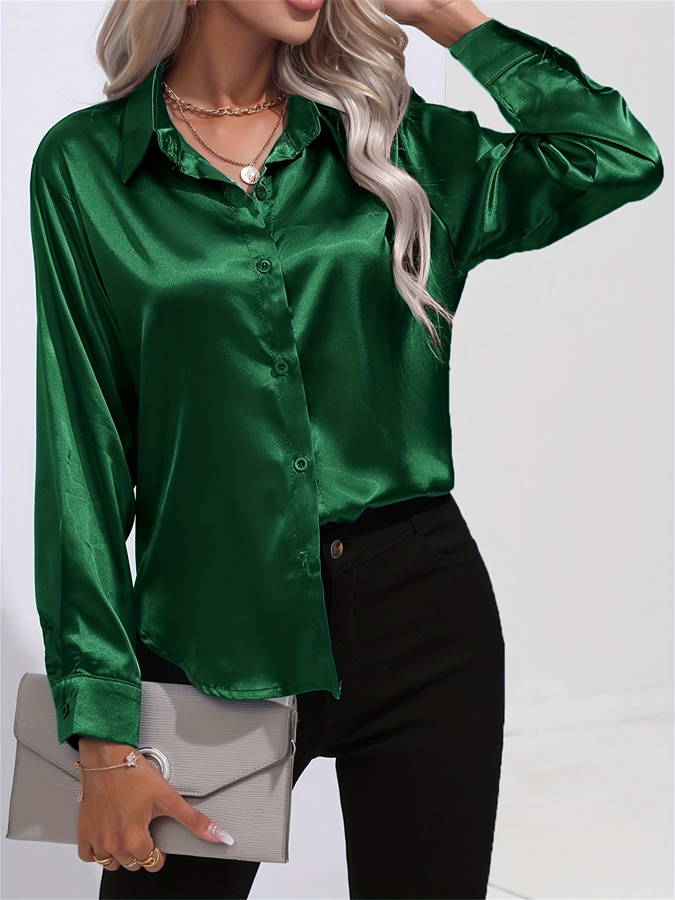 Ligne™ | Chemisier en satin polyester