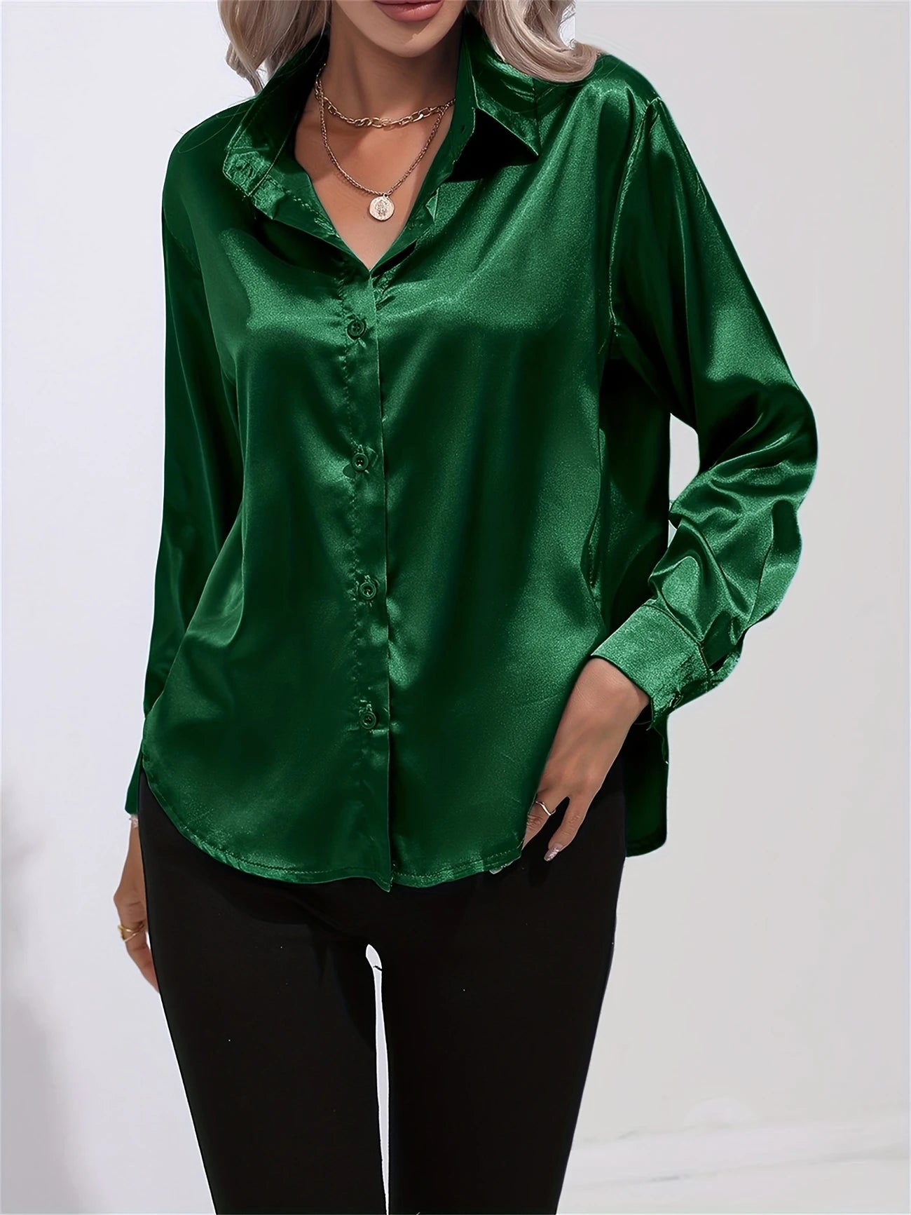 Ligne™ | Chemisier en satin polyester