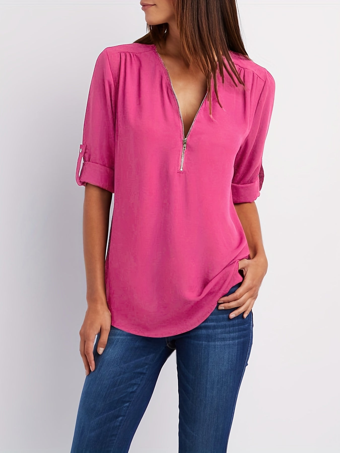 Ligne™ | Blouse à demi-zip décontractée