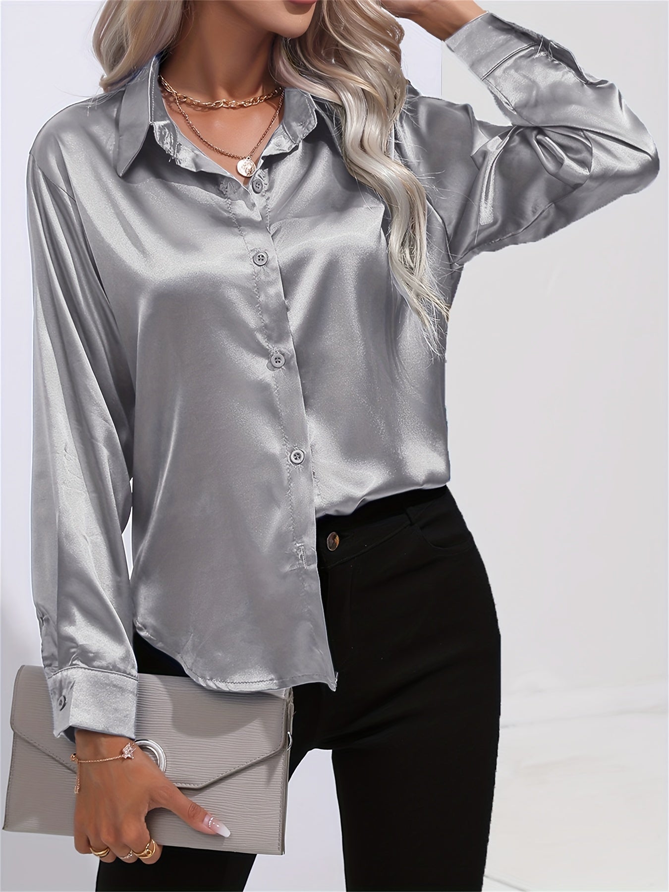Ligne™ | Chemisier en satin polyester