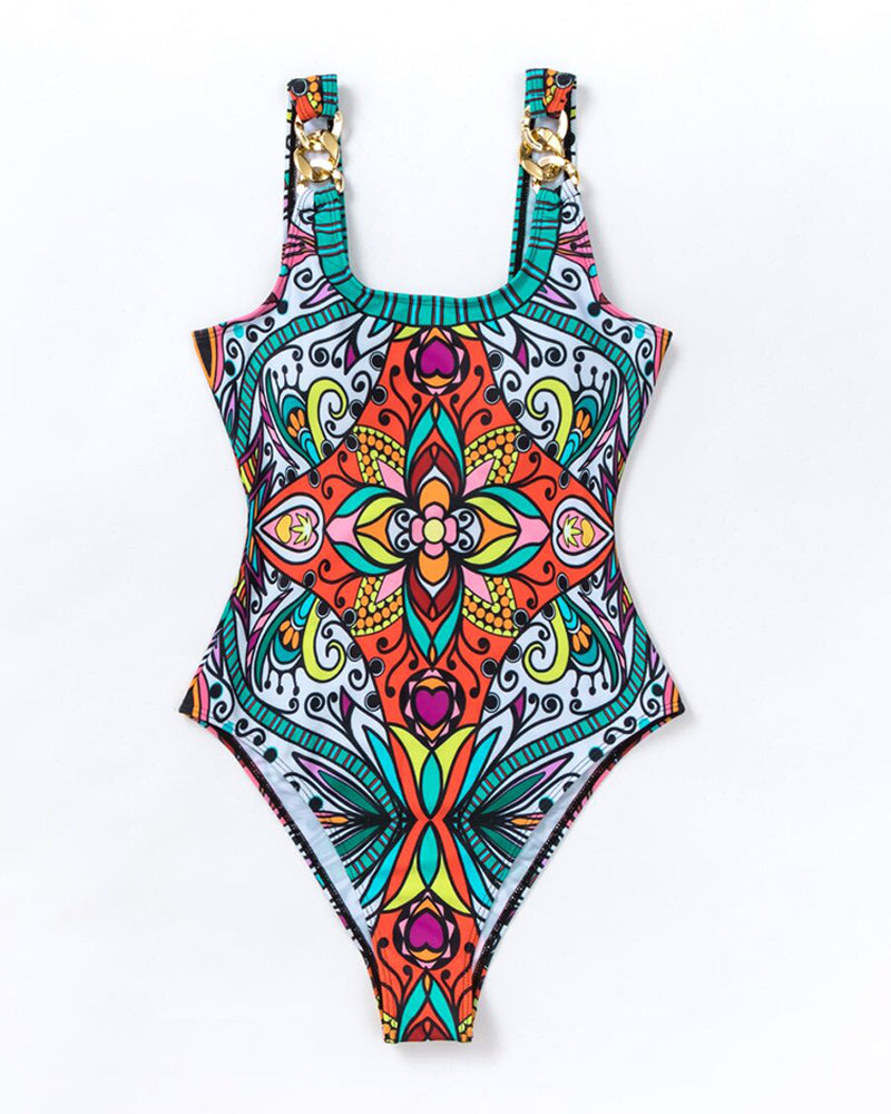 Combinaison de Bain à motifs Floraux de Plage