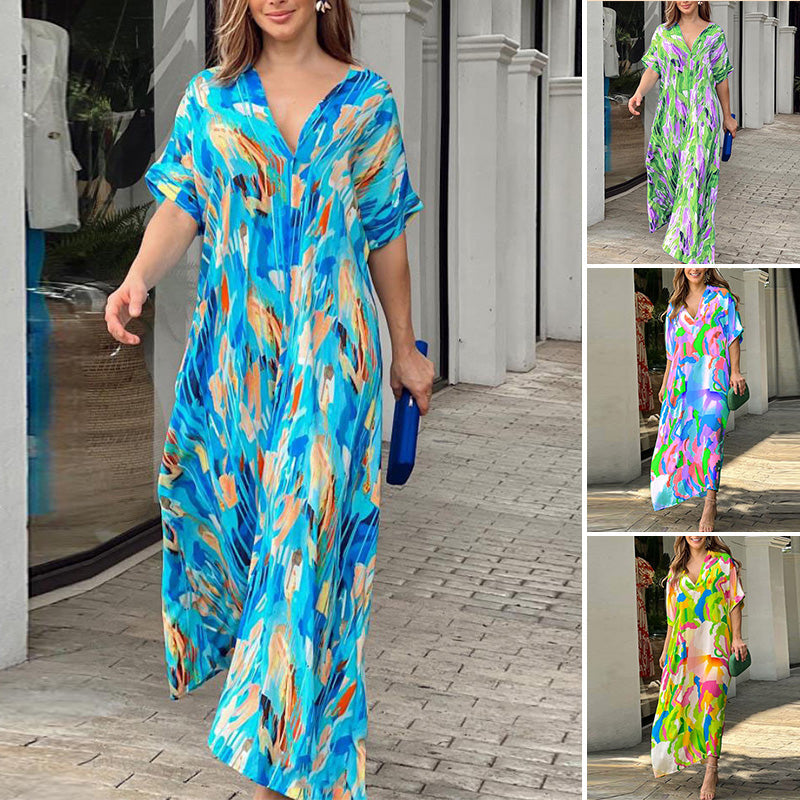 Ligne™ | Robe Décontractée à Imprimé Peint