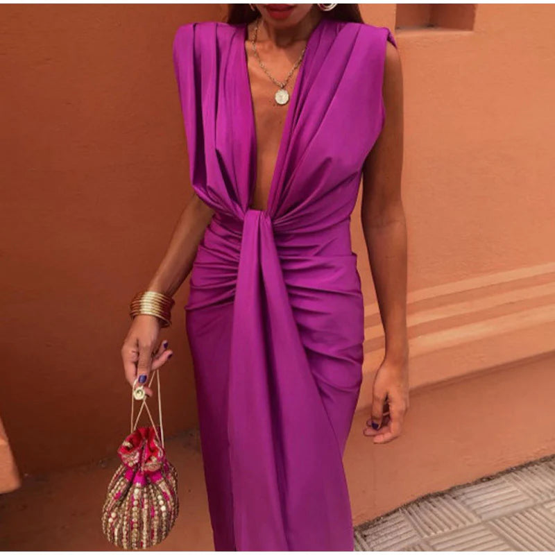 Moriah™ | Robe Longue Femme Plissée.