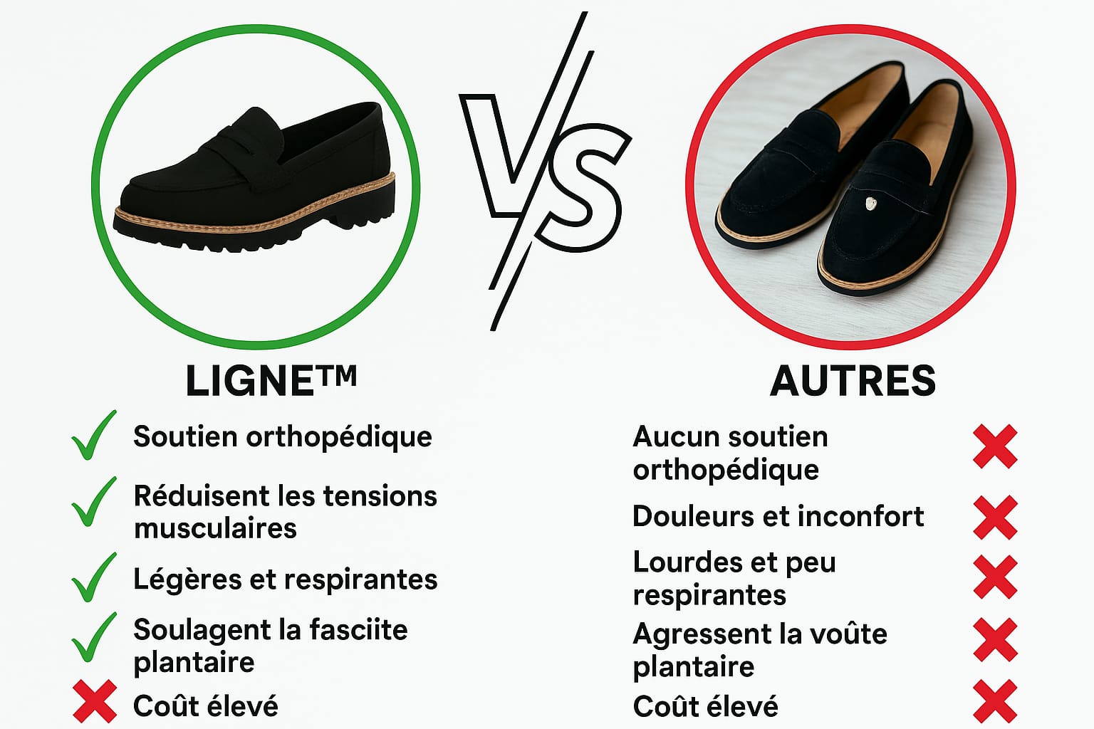 Ligne™ | Mocassins chics à confort orthopédique