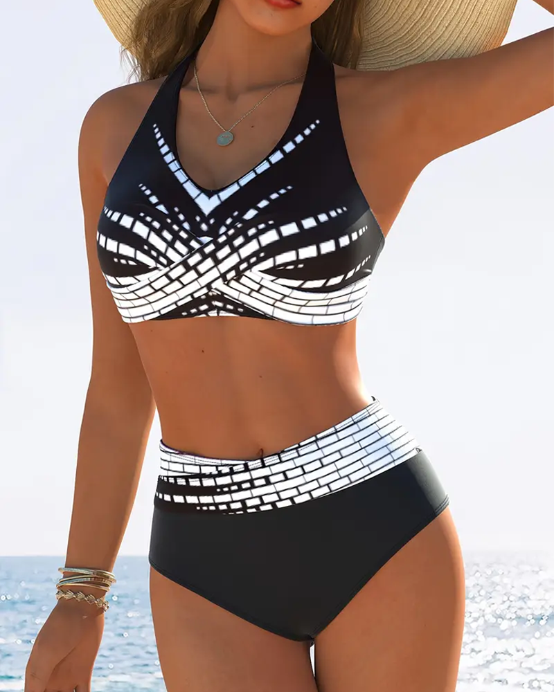 Bikini Maillot De Bain Deux-Pièces Imprimé