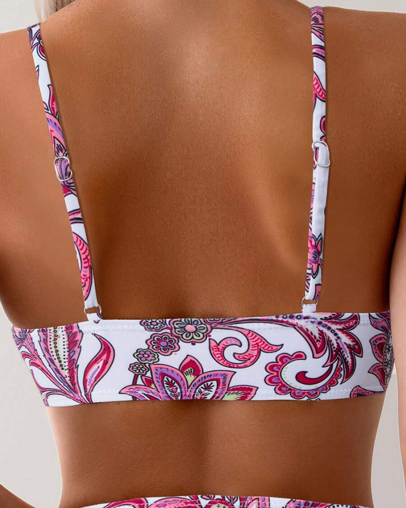 Bikini Imprimé Floral Sexy Lacé