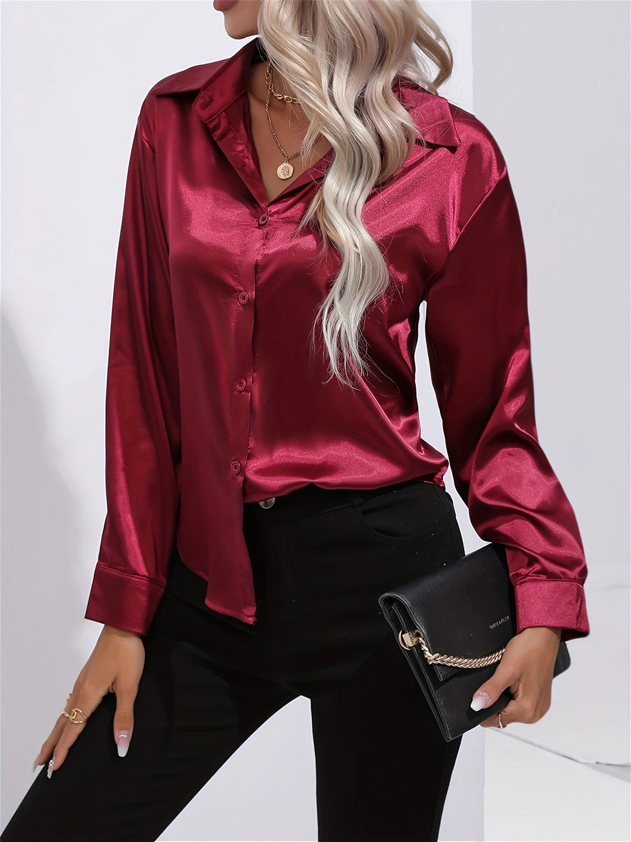 Ligne™ | Chemisier en satin polyester