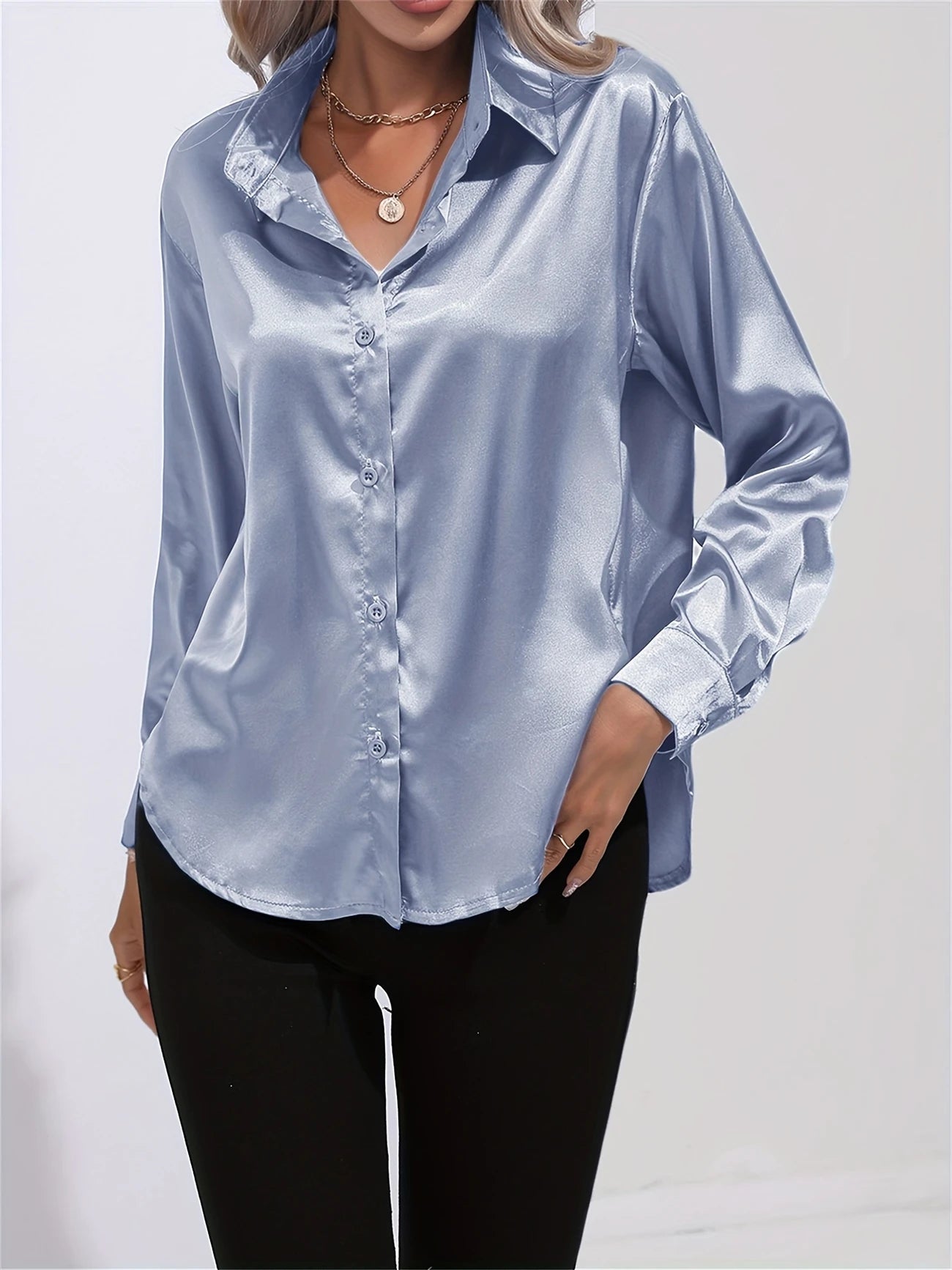 Ligne™ | Chemisier en satin polyester