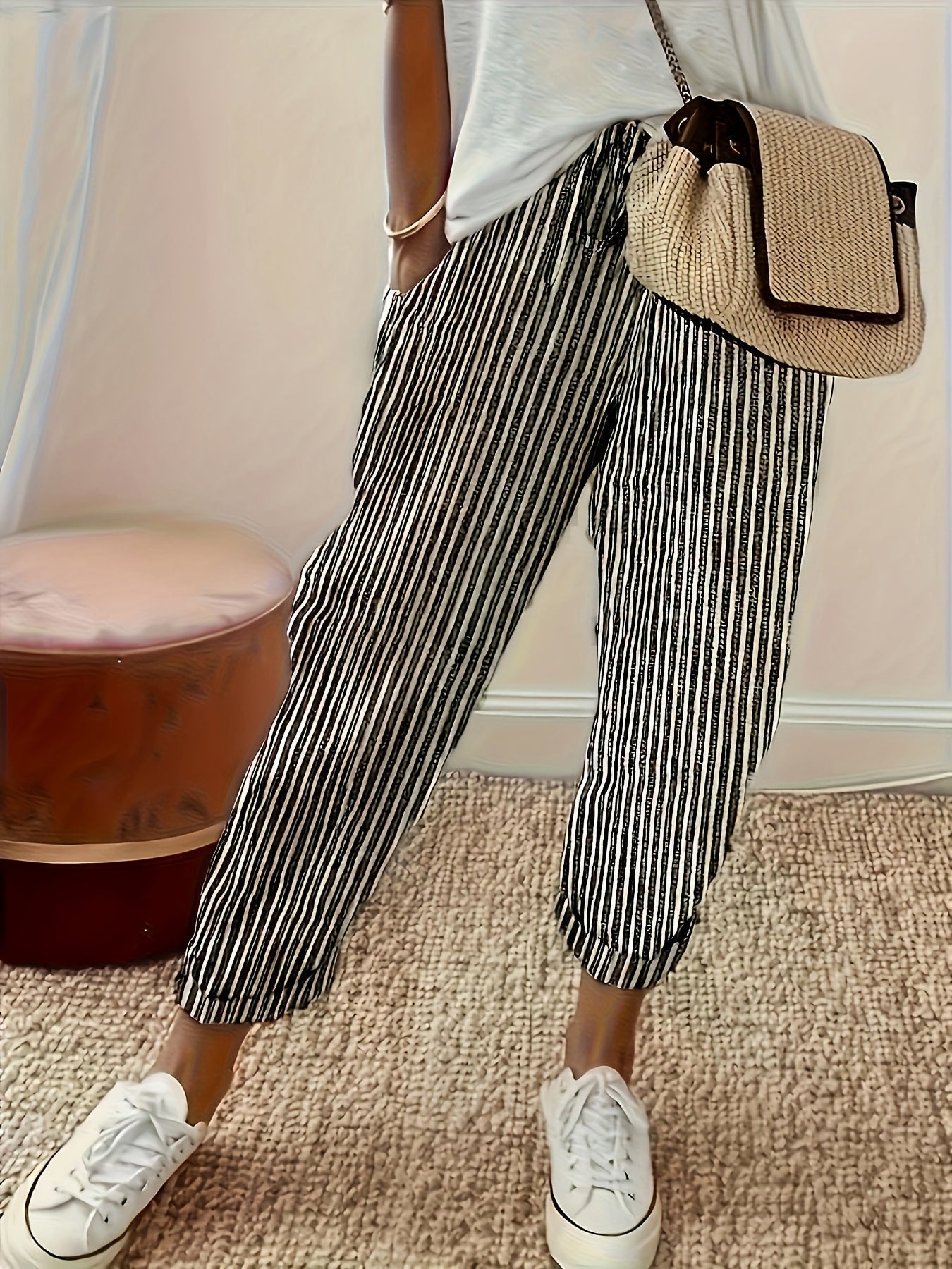 Ligne™ | Pantalon large rayé