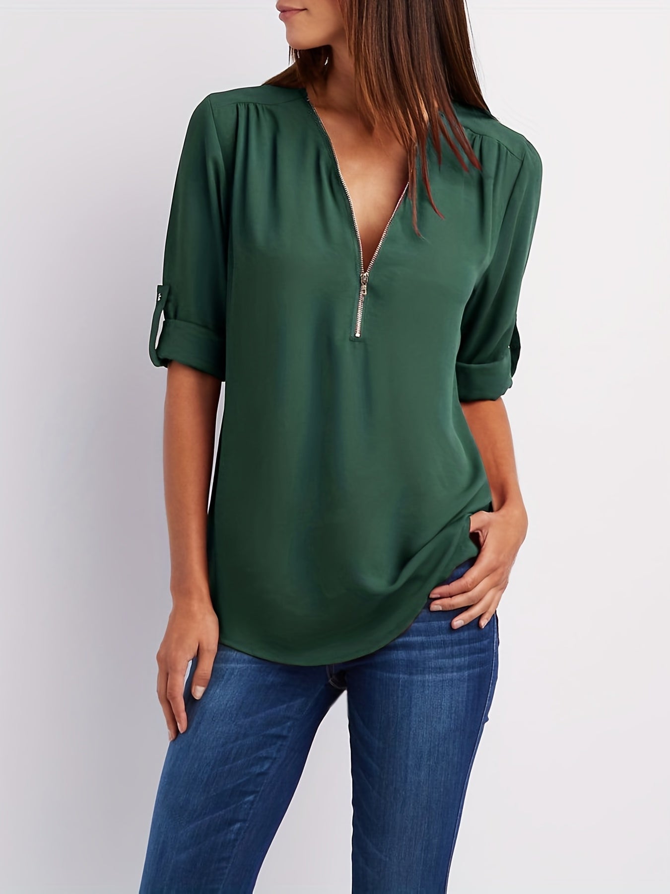 Ligne™ | Blouse à demi-zip décontractée