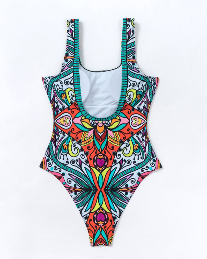 Combinaison de Bain à motifs Floraux de Plage