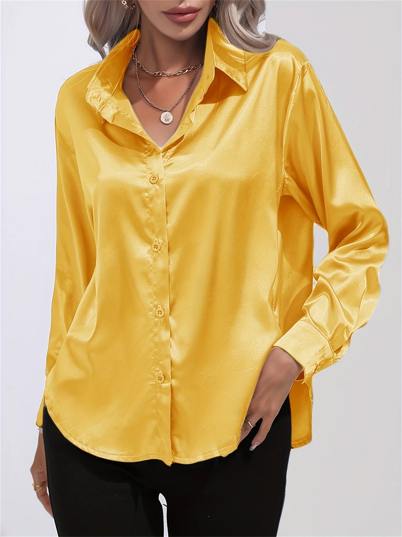 Ligne™ | Chemisier en satin polyester