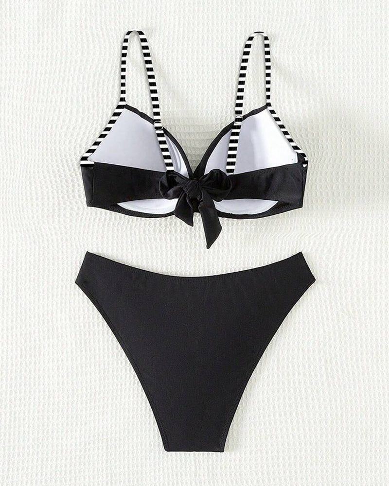 Bikini Sexy Rayé Contraste Triangle