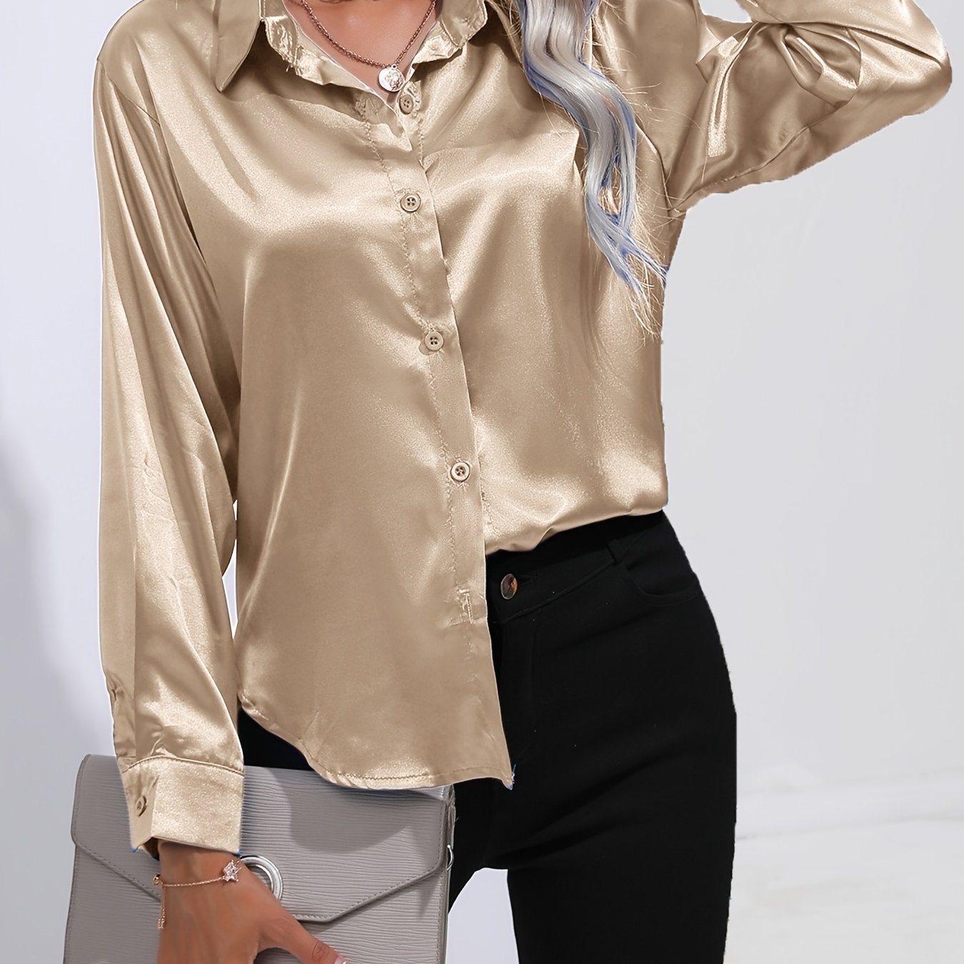 Ligne™ | Chemisier en satin polyester