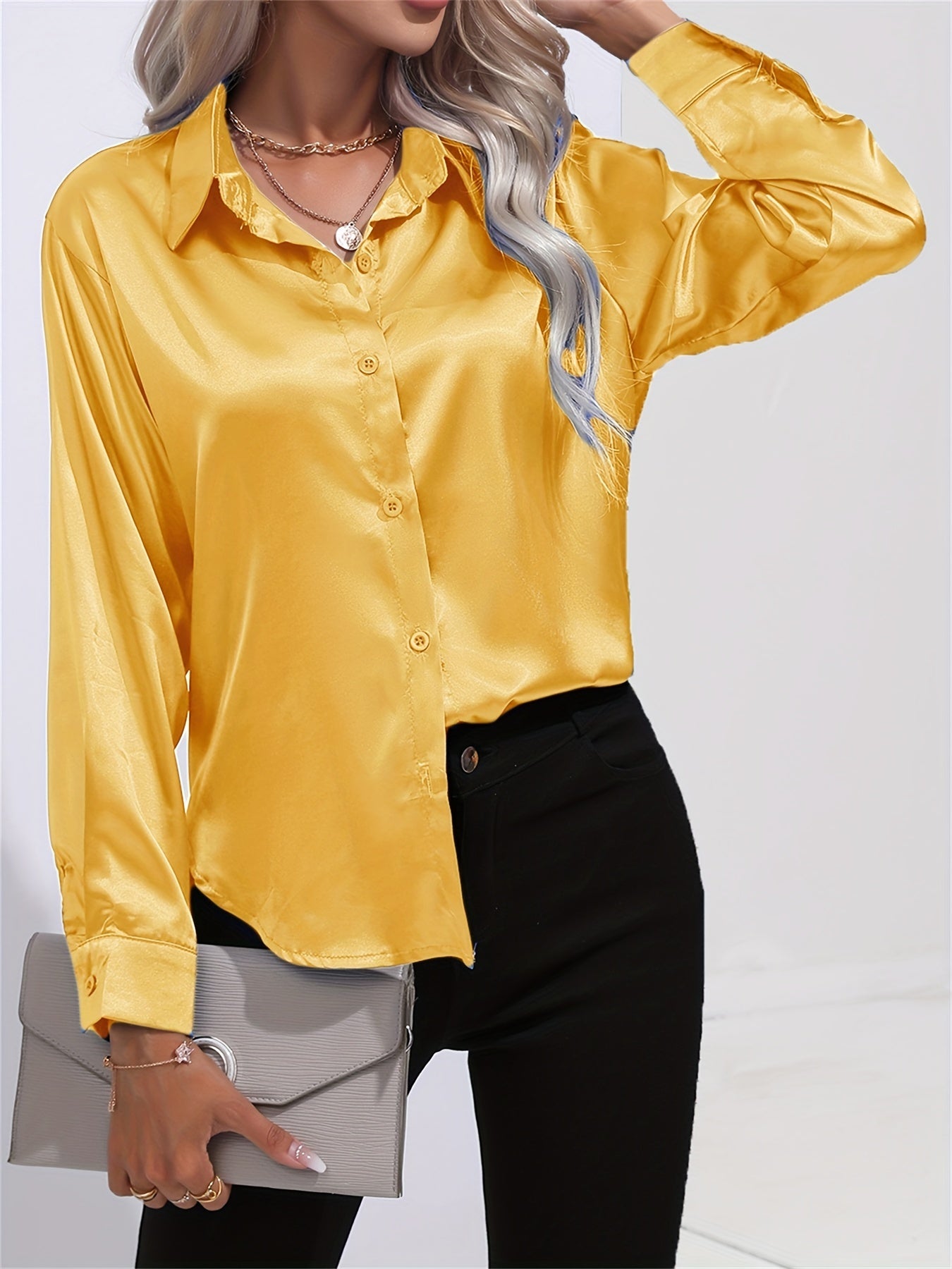 Ligne™ | Chemisier en satin polyester