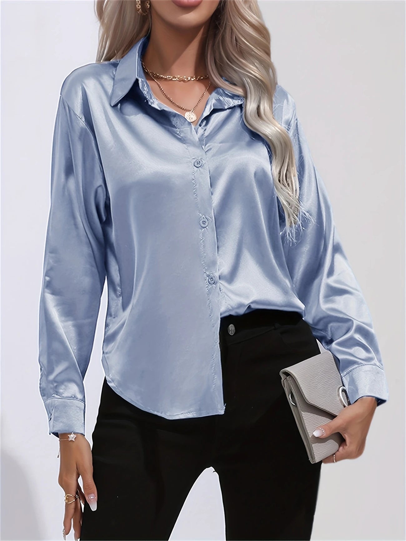 Ligne™ | Chemisier en satin polyester