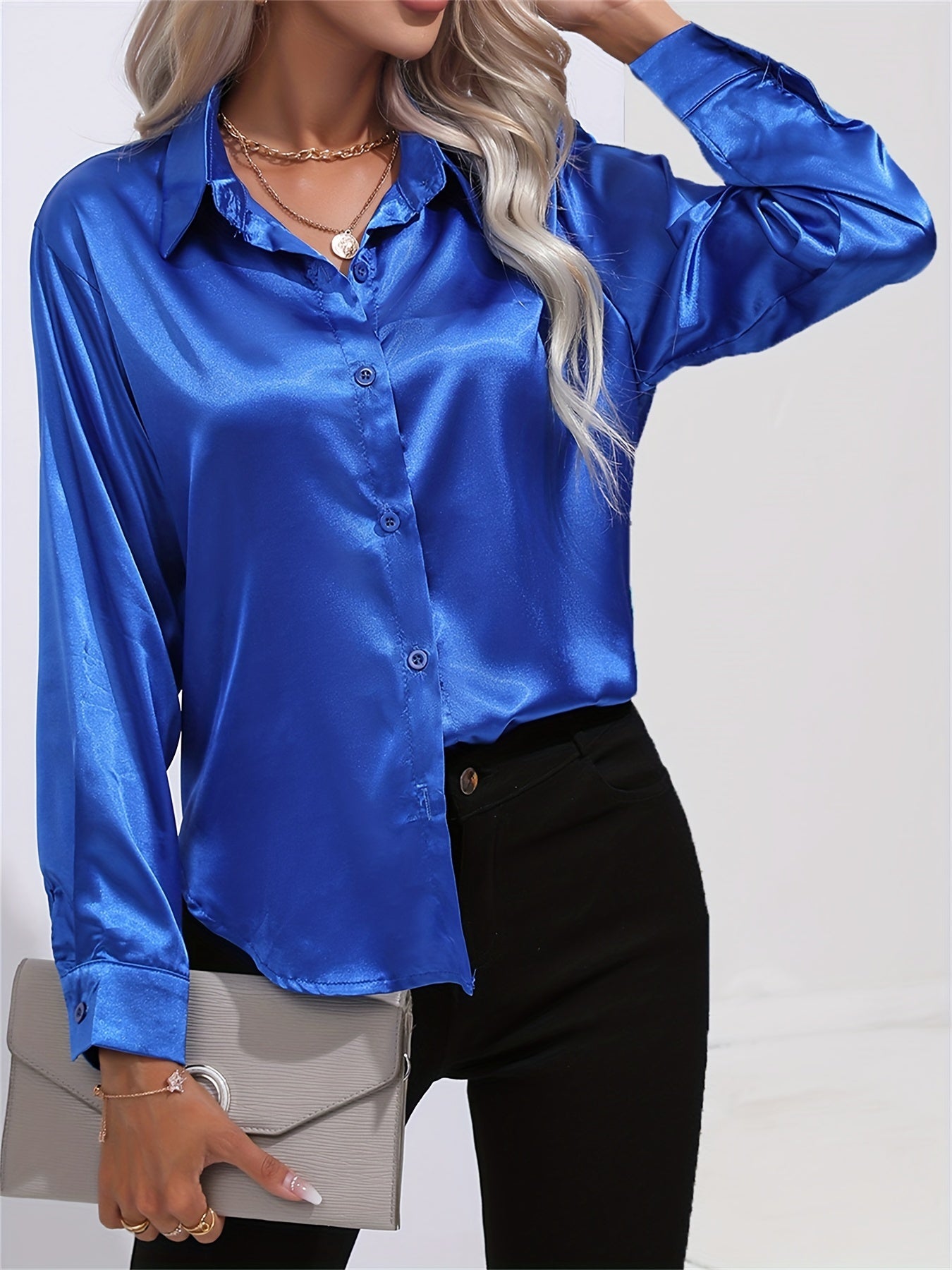 Ligne™ | Chemisier en satin polyester