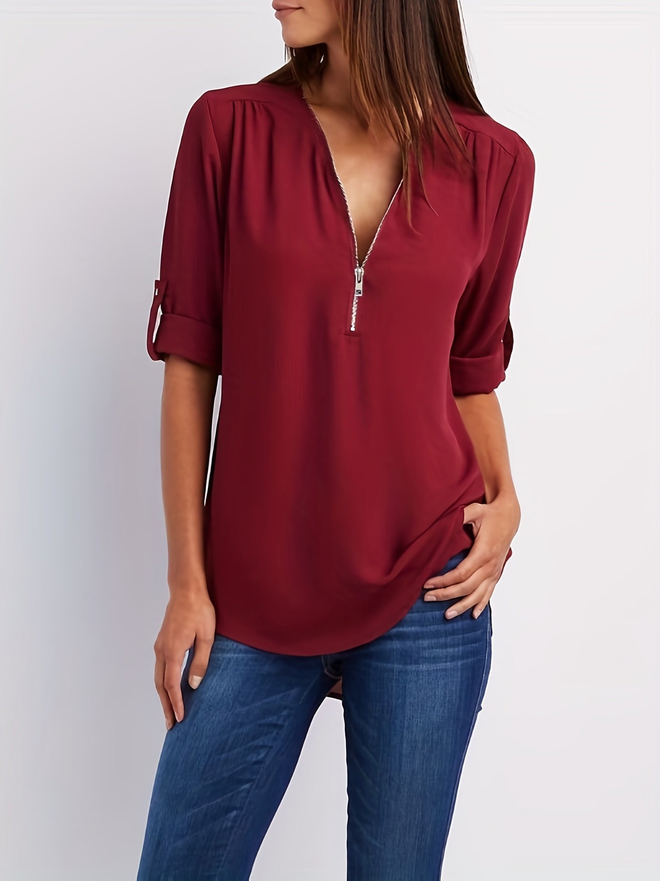 Ligne™ | Blouse à demi-zip décontractée